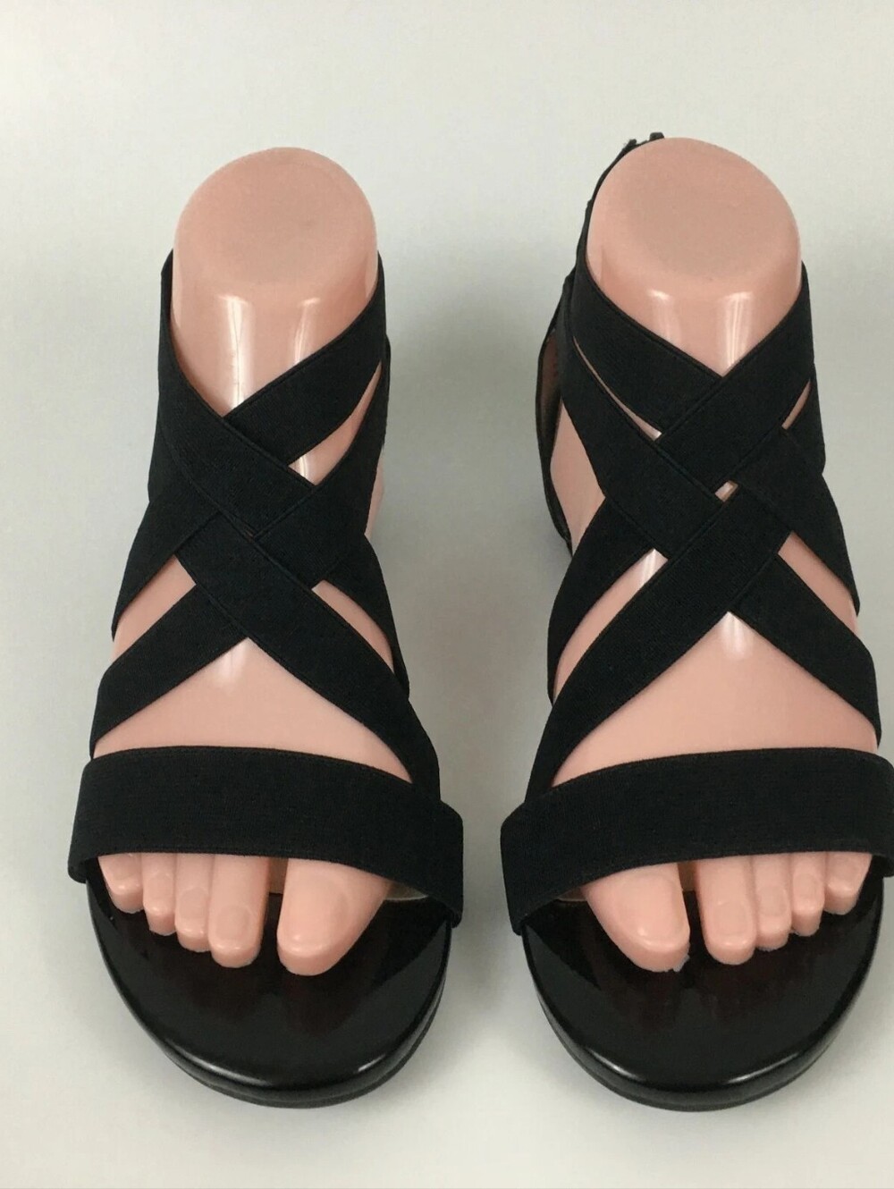 me too Black Crisscross Strappy Sandals